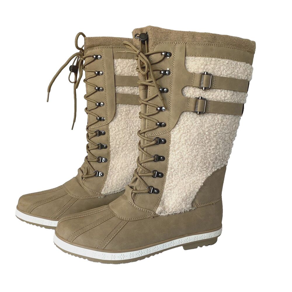 Shoe Dazzle Esabell Boucle Faux Suede Knee High Winter Fashion Boots Womens 12US